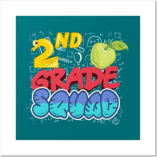 2nd Second Grade Squad Tee Back To School Class Of 2019 Graduation Gift Student Kids Preschool Teacher Shirt First Day Of School Gift Education Shirt Posters and Art